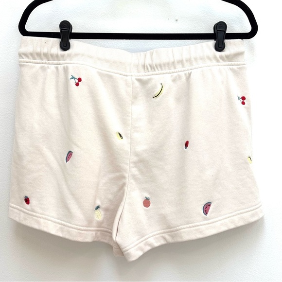 Loft Lou & Grey Embroidered Fruity Cozy Cotton Terry Lounge Shorts Cream Multi L - Picture 6 of 10